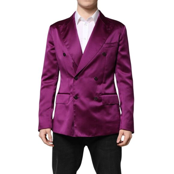 Dolce & Gabbana Purple Double Breasted Men Suit Coat Men's Blazer